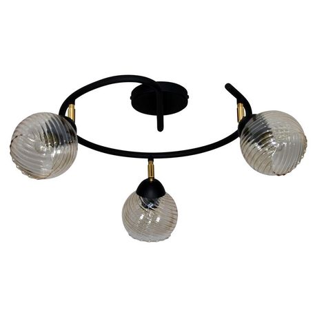 Светильник "Кристаль" 131 (плафон 8633) НПБ 01-3х60-224 Е27 (ИМ) потолочный черн. муар Элетех 1005405258