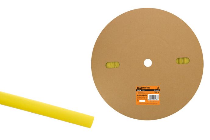 Термоусаживаемая трубка ТУТнг 14/7 желтая (100 м/ролл) | SQ0518-0030 TDM