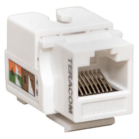 Модуль Keystone TERACOM PRO Cat.5E RJ-45 неэкранированный 110 IDC 90 градусов белый | TRP-KSTN-90D-5EUTP-WH EKF