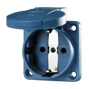 Розетка панельная SCHUKO 16А 230В 2Р+E синяя IР54 11031 MEN Mennekes