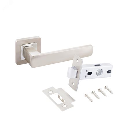 Комплект ручек и защелка АЛЛЮР АРТ КОЛОМБО SN+L45-8 SN (2380/S45) мат.никель - 15199 ПТК