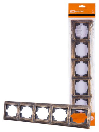 Рамка 5-ти постовая горизонтальная старинная бронза "Лама" | SQ1815-0782 TDM