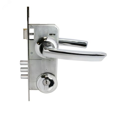 Замок врезной цилиндровый с ручками для деревянных дверей АЛЛЮР АРТ ЗВ4-85А.1120 хром - 12248 ПТК