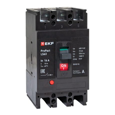 Выключатель автоматический LS63 15кА 3P 16А ProPact | mccb-63-15-3-16-ls EKF