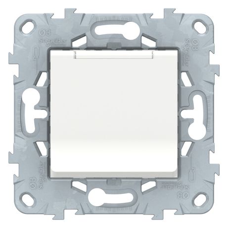 Механизм розетки UNICA NEW с защ. крышкой шторки заземл. 16А 250В IP40 бел. SchE NU503718TA APC