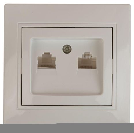 Розетка информационная 2xRJ45, СУ, Plano, сл.кость 1-304-02 Intro ЭРА - Б0043242