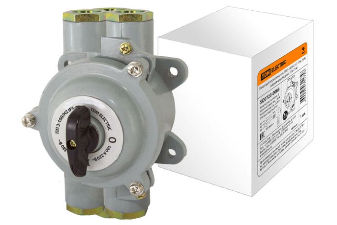 Пакетный переключатель ПП 3-100/Н2 3П 100А 220В, силуминовый корпус, IP56 | SQ0723-0083 TDM