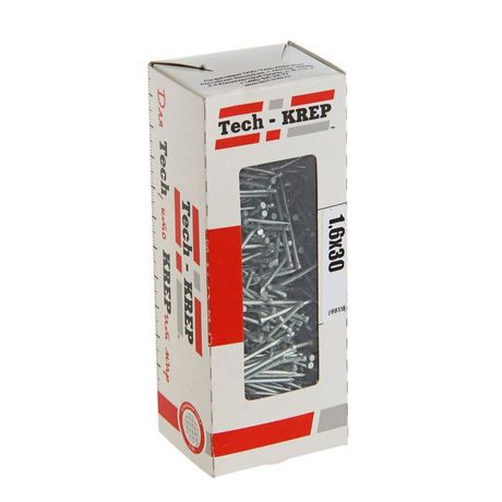Гвоздь финишный оцинкованный 1,6х30 (300 г) - коробка с окном | 105194 Tech-KREP