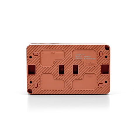 Блок ОП AtlasDesign PROFI IP54 (розетка 1-м 16А заземл. защ. шторки + 2-кл. выключатель 10А) терракот. SE ATN547074 APC