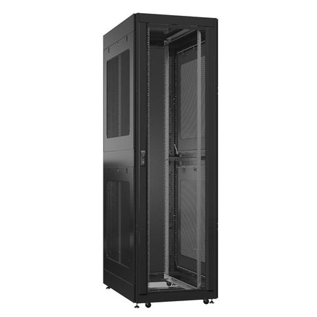 Шкаф серверный 42U 800х1200 передняя дверь: одностворчатая перфорированная IP20. задняя глухой металл IP51. боковые панели: перфорированные. цвет: черный RAL9005 - EX 8242.9322 SYSMATRIX