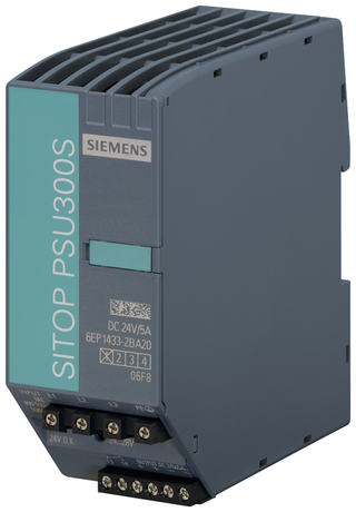 Блок питания стабилизированный SITOP PSU300S 24В/5 A вход: 3х-фазный 400-500В AC выход: 24В DC/5А - 6EP1433-2BA20 Siemens