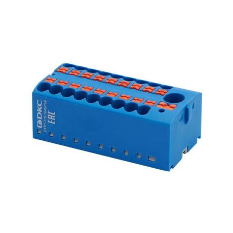 Блок распределительный зажим push-in 1 ввод 6кв.мм 18 точек подключения 25кв.мм син. DKC DTP1-118-104SPUB ДКС