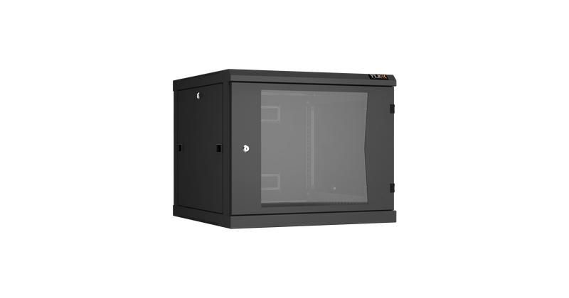 Настенный шкаф 19 дюймов, 9U, стекло, 600х600, разборный, BK - ЭКО47651 TLK TWC-096060-R-G-BK