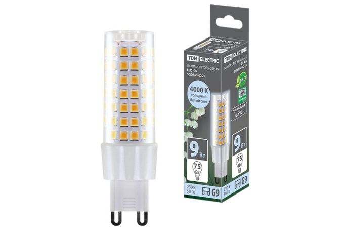 Лампа светодиодная G9-9 Вт-230 В-4000 К, SMD, 21,5x70,5 мм | SQ0340-0229 TDM