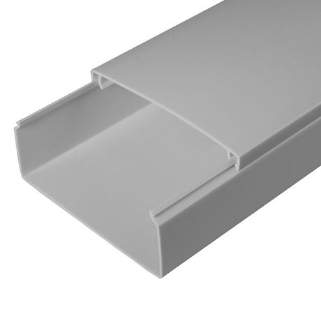 Кабель-канал серый RAL 7035 100х40 (24м/уп) 2-й замок в п/э | PR03.0081 ПРОМРУКАВ Строитель