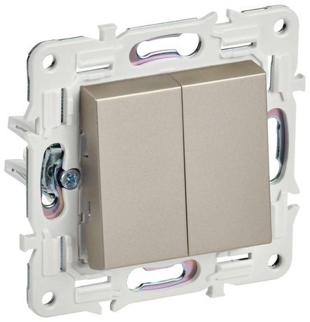 Выключатель проходной 2-кл. SKANDY 10А SK-V05Sh шампань IEK SK-V22-0-10-K37