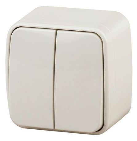 Выключатель одноклавишный наружный (открытой установки) слоновая кость 10А 250В винтовые зажимы Intro Polo 3-104-02 - Б0036121 ЭРА