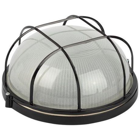 Светильник НБП 03-100-002 Акватермо алюминий/стекло решетка IP54 E27 max 100Вт D240 круг черный - Б0063876 ЭРА