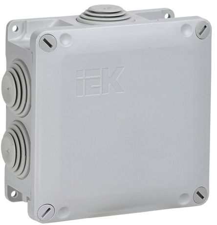 Коробка распаячная ОП 110х110х50 IP65 КМ 6 гермовводов RAL7035 IEK UKO10-110-110-050-K41-65