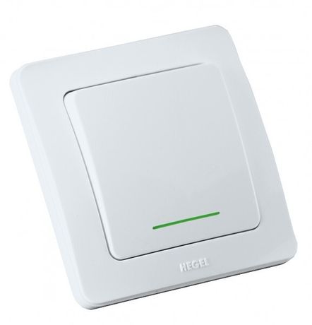 Выключатель скрытой установки, одноклавишный, с индикацией, самовозвратом, цвет белый | ВС10-332 HEGEL