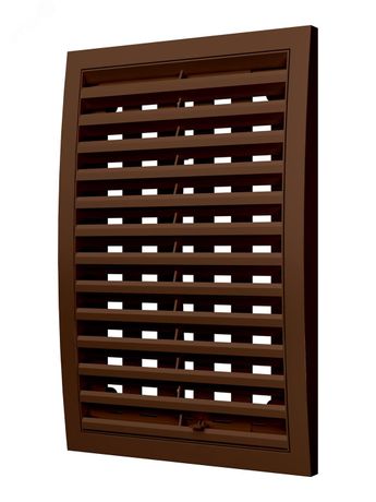 Решетка вентиляционная наружная регулируемая, из ASA пластика 200х300, цвет Коричневый - 2030РРПН кор ЭРА 16956