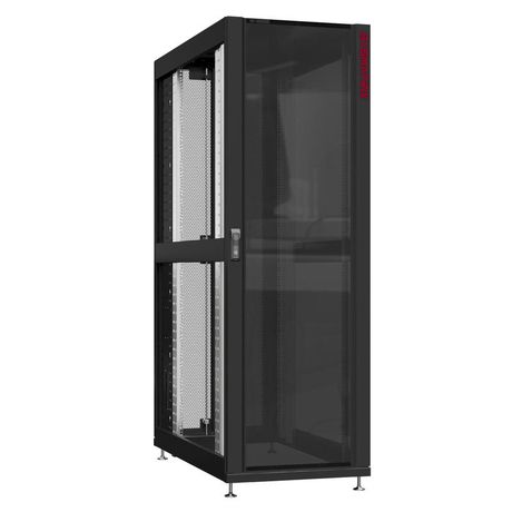 Шкаф серверный 48U 800х1200 передняя дверь: стекло IP41. задняя двустворчатая перфорированная IP20. боковые панели: без. цвет: черный RAL9005 - NS 8248.9140 SYSMATRIX