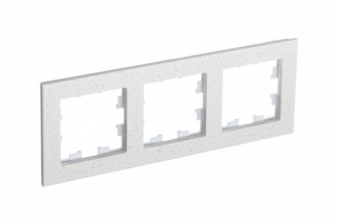 Рамка трехпостовая ATLASDESIGN NATURE, МРАМОР КРЕМ РОЯЛ - ATN343103 APC