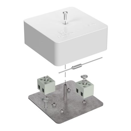 Коробка огнестойкая для кабель-канала 40-0450-FR2.5-4-П Е15-Е60 (латунь) с термопредохранителем 75х75х30 IP42 4p, 2.5 мм.кв.| 40-0450-FR2.5-4-П-Е60 | Строитель