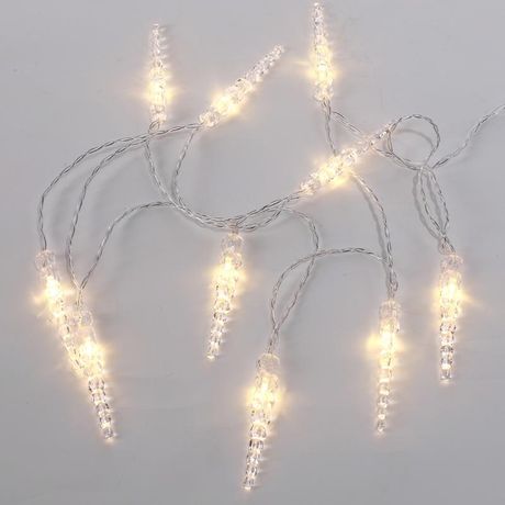 Гирлянда светодиодная Сосульки 1,5 м, 10 LED, прозрачный ПВХ, цвет свечения теплый белый, 2 х АА (батарейки не в комплекте) | 303-093 NEON-NIGHT