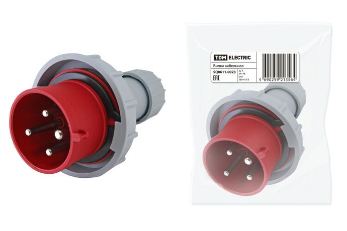 Вилка кабельная IP67 32А 3Р+РЕ 380В | SQ0611-0023 TDM