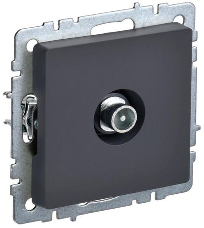 Розетка телевизионная проходная TV СП Brite РТВ10-0-БрГ механизм графит IEK BR-A10-P-K53