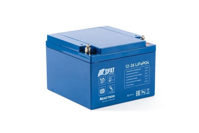 Аккумулятор 12В 26 А.ч Li-Ion Skat i-Battery 12-26 LiFePO4 Бастион 648