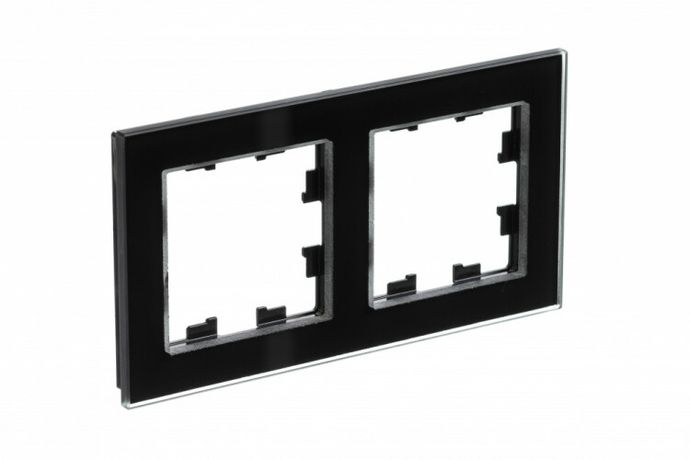 Рамка двухпостовая ATLASDESIGN NATURE, ОРГАНИЧЕСКОЕ СТЕКЛО ЧЕРНЫЙ - ATN321002 APC