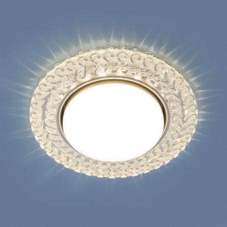 Светильник точечный встраиваемый 3027 GX53 CL прозрачный с подсветкой | a043158 Elektrostandard