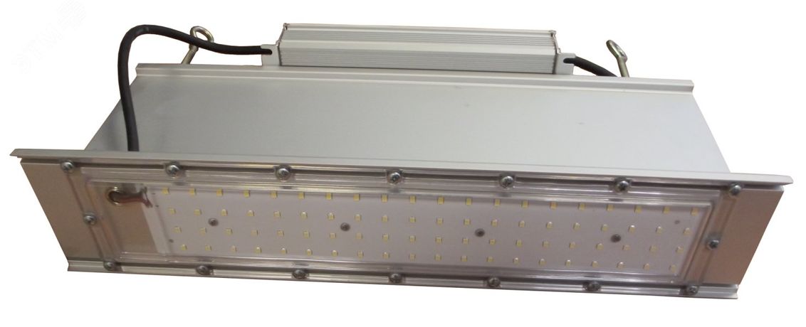 Светильник светодиодный промышленного назначения АТ-ДСП-02-100-Д-220VAC-IP65 Rail (100Вт 5000К 12500лм CREE угол 1/2 яркости светодиода 120град. 220В КСС Д 400х210х90мм) АТОН АТДСП02100Д