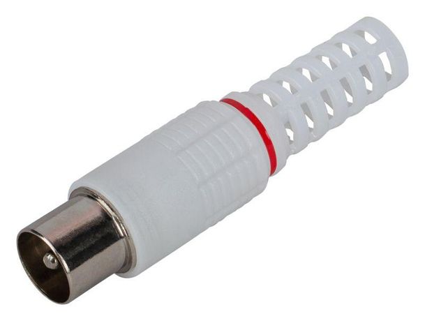 Разъем R-TV04 штекер TV без пайки цвет белый | Б0048305 ЭРА