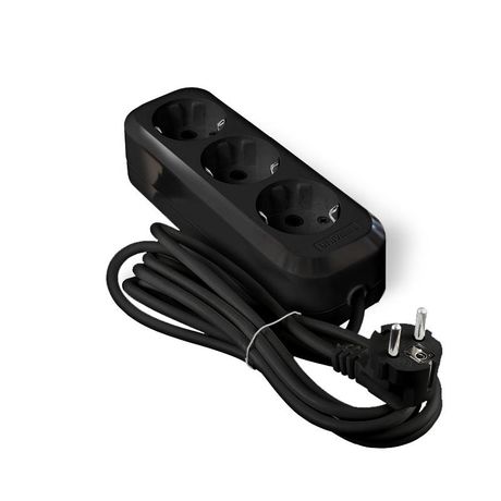 Удлинитель 3х2м с заземл. 16А IP20 Е-303 ПВС 3х1 АБС-пластик черн. UNIVersal 2180 Союз