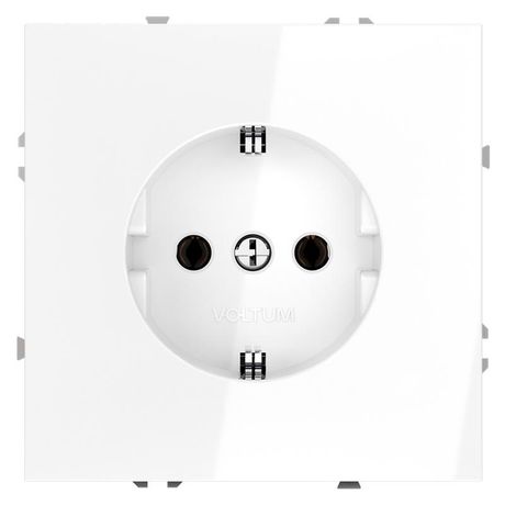 Розетка 1-м СП S70 16А с заземл. механизм бел. глянцевый Voltum VLS040101 Voltum арт. VLS040101