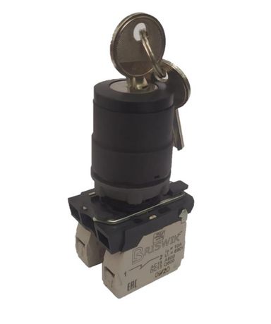 Переключатель КПЕ-1110-К ключ на два положения с фиксацией 1з+0р 10А диаметр посадочного отверстия 22мм УХЛ3 IP40 черн. Реле и Автоматика A8012-02839473