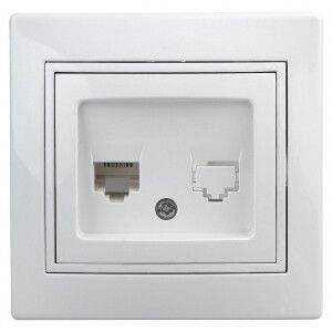 Розетка информационная RJ45, СУ, Plano, белый, 1-303-01 - Б0027621 ЭРА