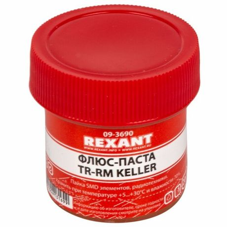 Флюс для пайки, паста TR-RM KELLER, 20 мл, банка, REXANT - 09-3690 MEET