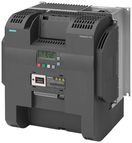 Преобразователь частоты SINAMICS V20 380-480 3AC -15% / +10% 47-6 22кВт с 150% перегрузки в течение 60с небольшая перегрузка выхода: 30кВт 110% Siemens 6SL32105BE322CV0