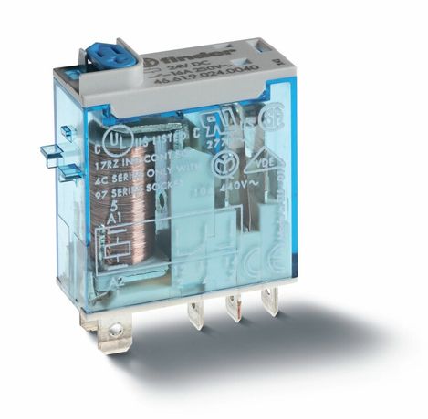 Миниатюрное промышленное электромеханическое реле; монтаж в розетку или наконечники Faston (4.8х0.5мм); 1СO 16A; контакты AgNi | 466190240020 Finder