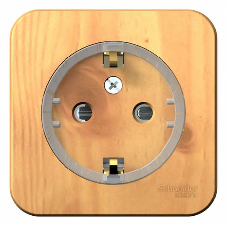 Розетка 1-м ОП Blanca 16А IP20 250В с заземл. защ. шторки изолир. пластиной (компакт) ясень SE BLNRA111115 APC