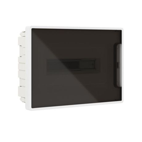 Щиток встраиваемый FRAME 12мод с тонированной дверцей 2 шинами PEN на 6 и 8 отверст. бел. DKC F12B1WD ДКС