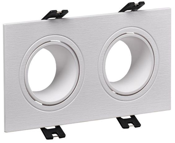 Светильник 4102 встраиваемый декоративный под лампу 2хMR16 квадрат пластиковый белый - LT-UVB0-4102-GU05-2-K01 IEK