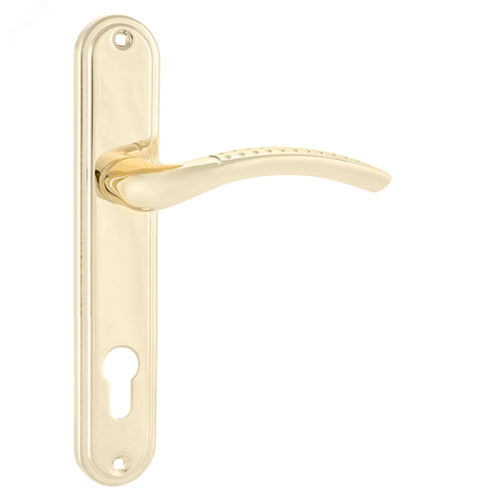 Ручка на планке под замок и цилиндровый механизм (комплект), АЛЛЮР 132-1 85мм GP золото - 12445 ПТК