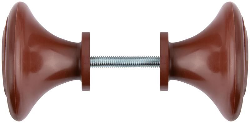 Ручка-кнопка дверная пластиковая корич. КУРС 66837