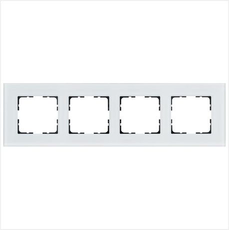 Рамка 4-м G-Glass стекло бел. White Glass Jasmart G1004GW
