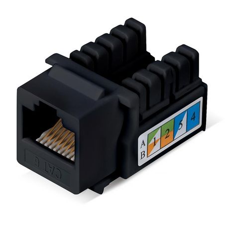 Вставка Keystone Jack RJ-45, категория 6, заделка тип 110, черная - KJ-RJ45-Cat.6-90-BK Cabeus 9483c